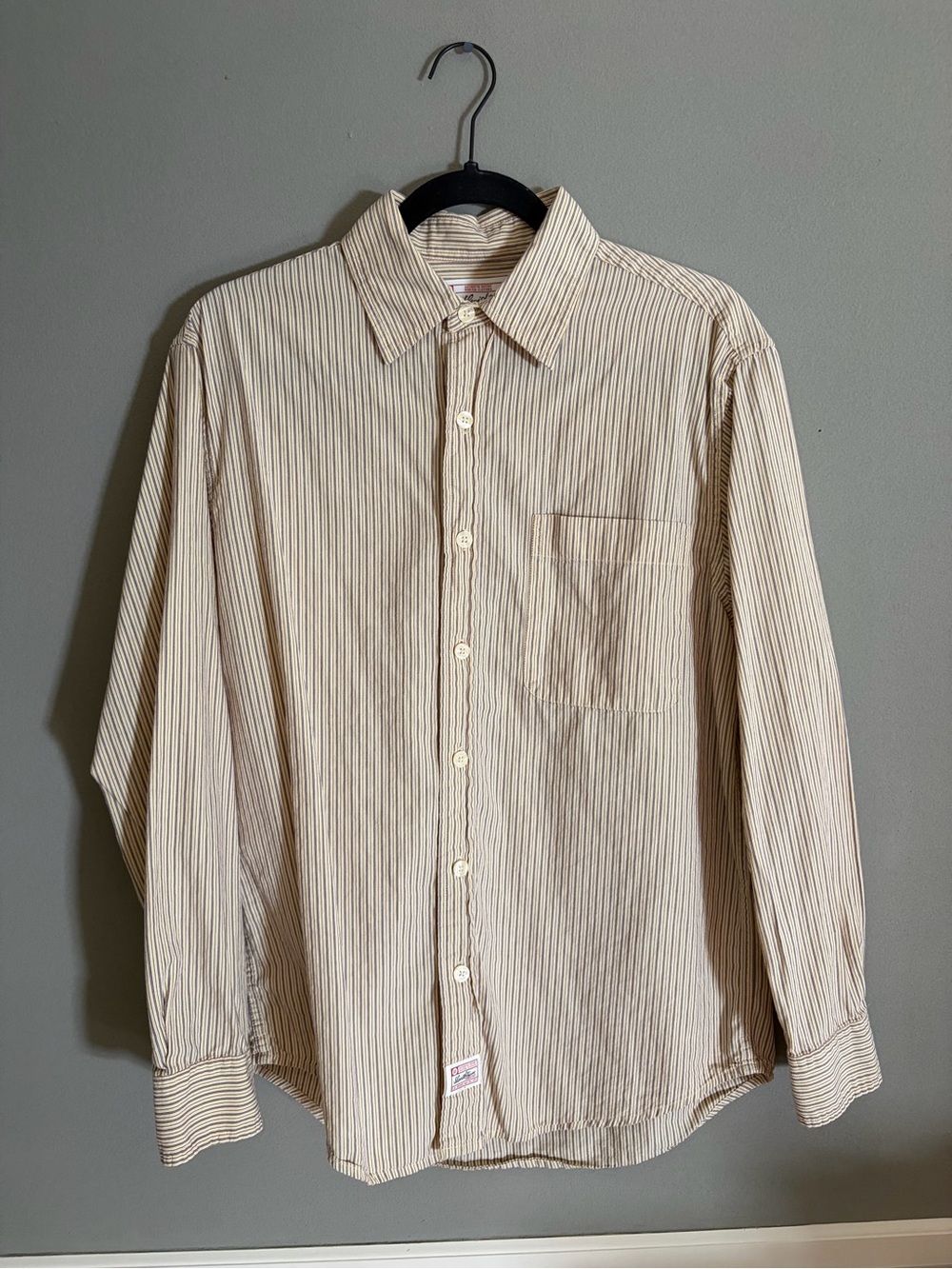 Levi Strauss Signature Striped Button Down Shirt Men’s 34/36 Small 100% Cotton
